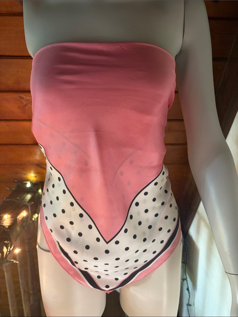Vintage Anne Klein for Vera 100% Silk Polka Dot Scarf | Old Money Chic